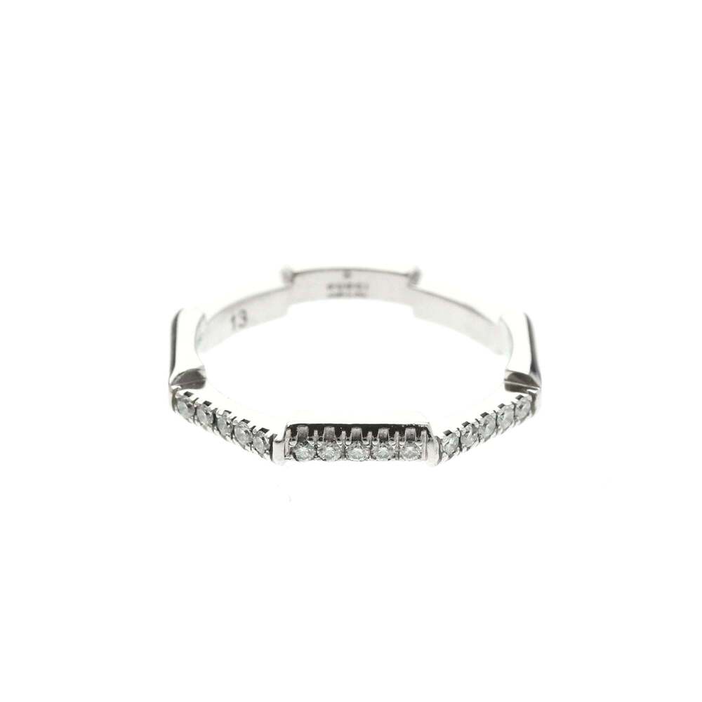 Gucci Link To Love Ring White Gold (18K) Fashion Diamond Band Ring Silver